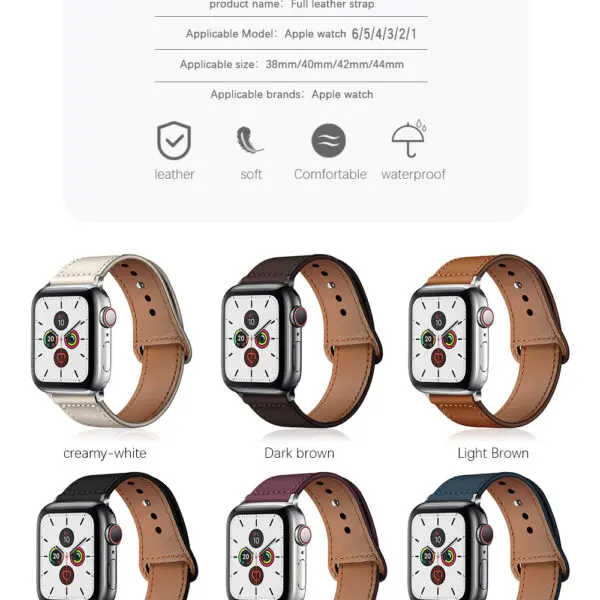 Apple Watch Series 8/7/6/5/4/3/2/1 SE Ultra Classic Leather Strap Off  White CaseCandy