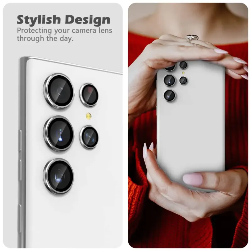 Silver Cream Colour Camera Lens Protector for Samsung S23 Ultra