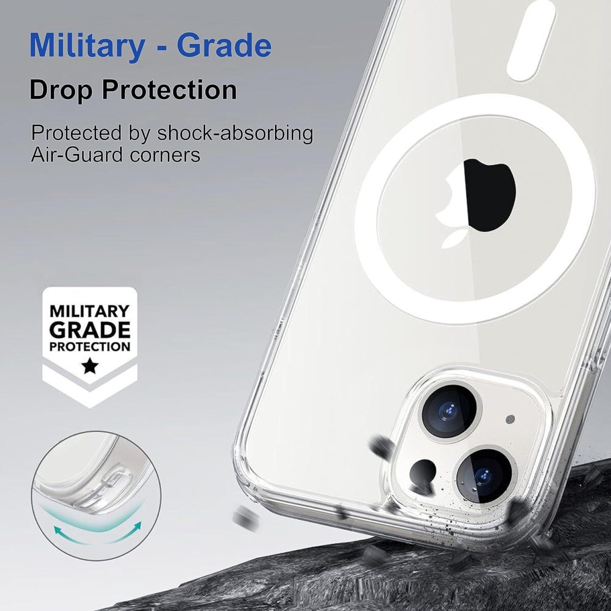 Tranparent Crystal Clear Magsafe case for iPhone 15