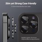 iPhone 16 Pro Camera Lens Protector Black