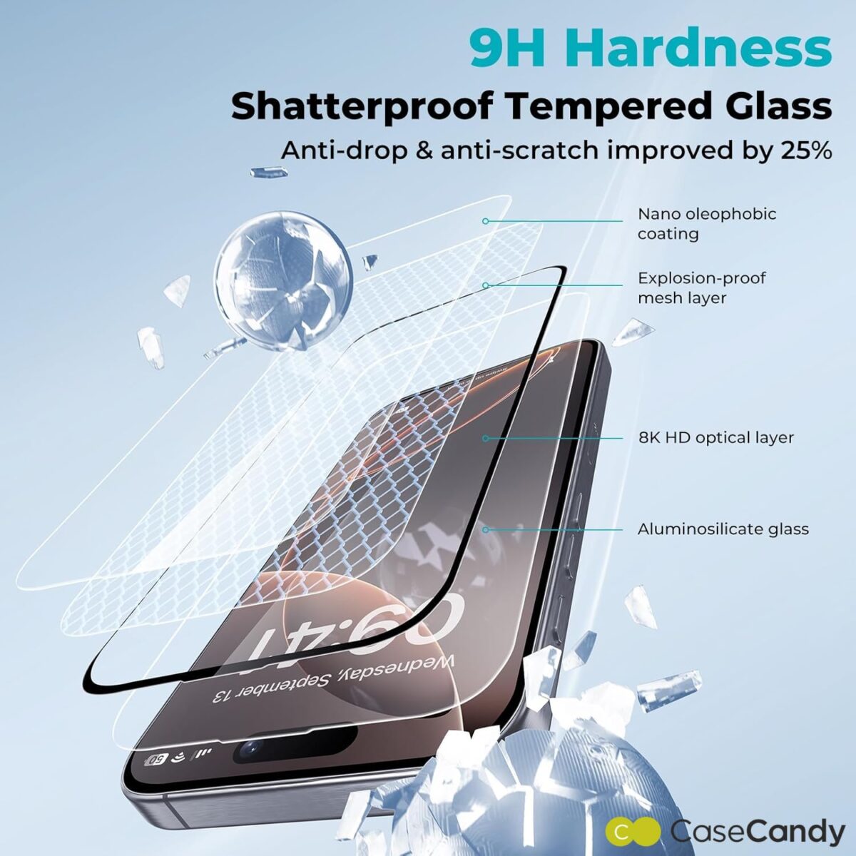 iPhone 16 Pro Tempered Glass Screen Protector