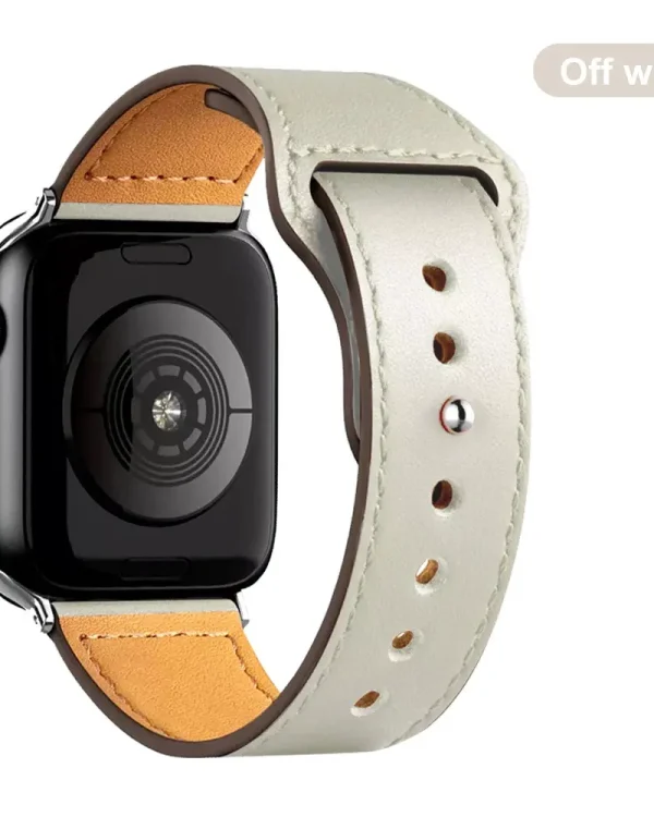 Apple Watch leather strap off white