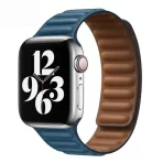 Apple watch leather strap megnetic Sea Blue