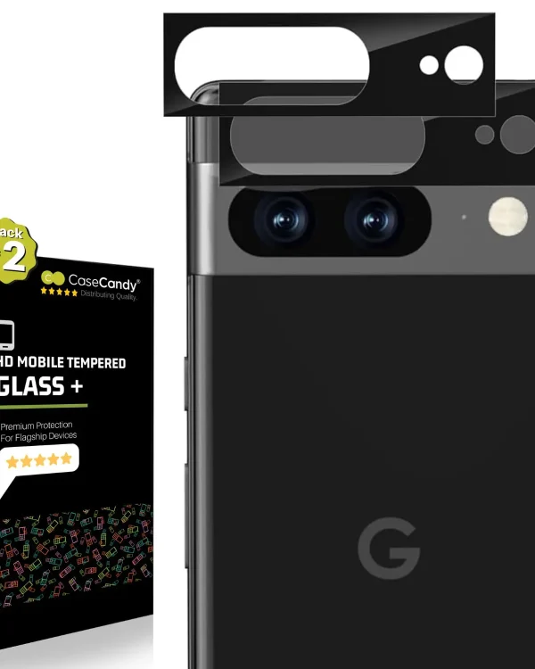 Black Camera Lens Tempered Glass Protector for Pixel 8