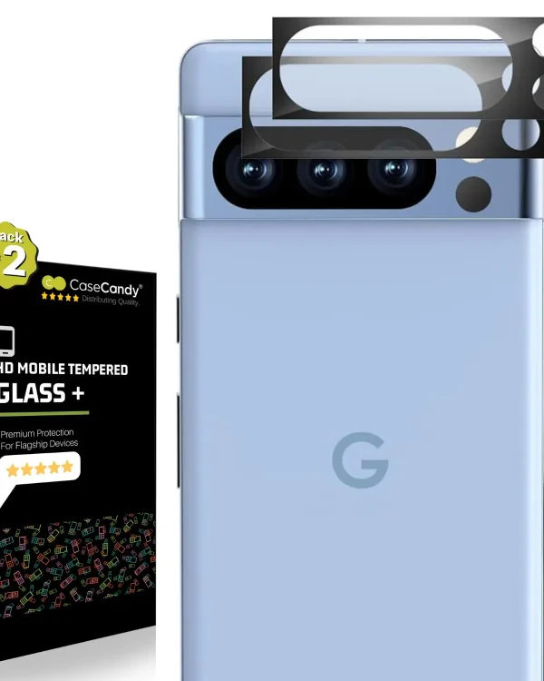 Black Camera Lens Tempered Glass Protector for Pixel 8 Pro