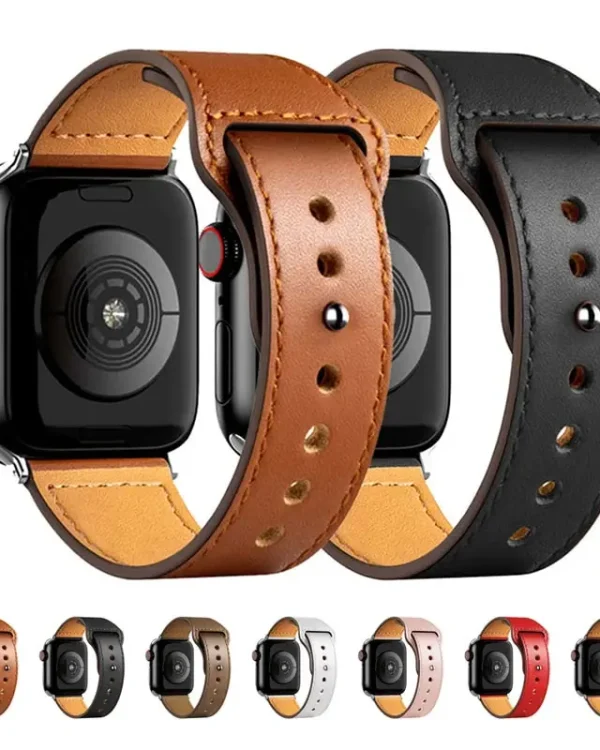 Leather strap For Apple watch band 41mm 45mm correa 42mm 38mm watchband Genuine bracelet iWatch series.jpg Q90.jpg (1)