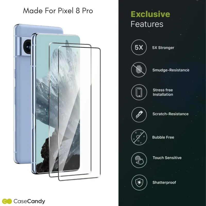 Tempered Glass Screen Protector For Pixel 8 Pro