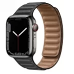 apple watch magnetic leather band Black (1)