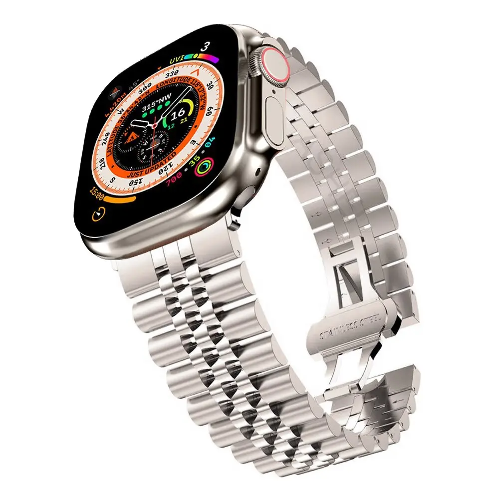 silver apple watch link metal strap (1)