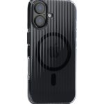 Corrugated Wave Pattern Glossy Case for iPhone 16 Black