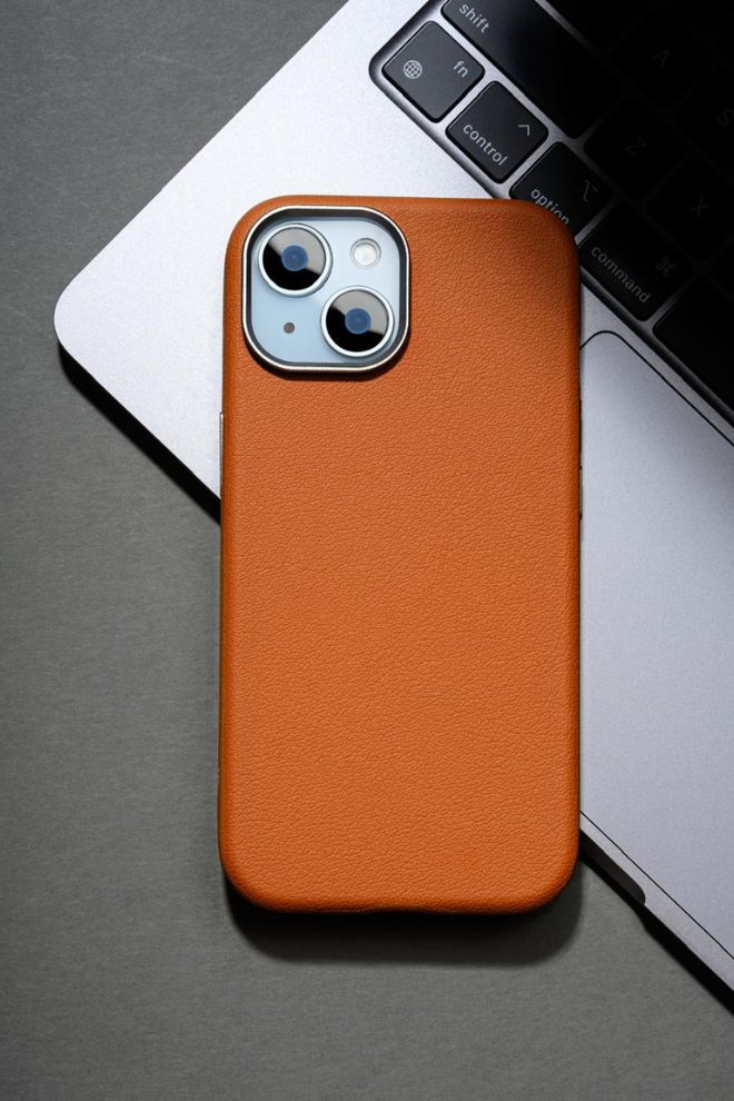 Leather Case for iPhone 15 Pro MagSafe Compatible Brown