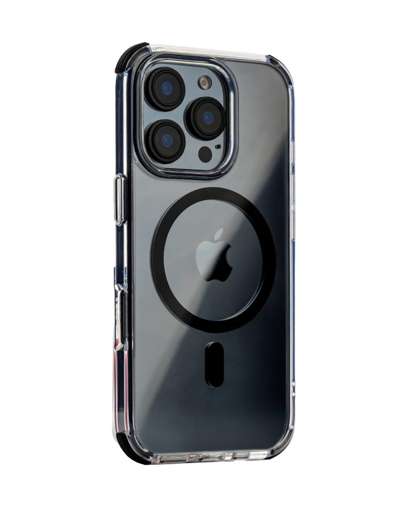 MagSafe Black Bumper Transparent Case for iPhone 16 pro max