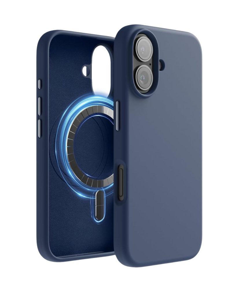 MagSafe Blue Bumper Transparent Case for iPhone 16 Pro