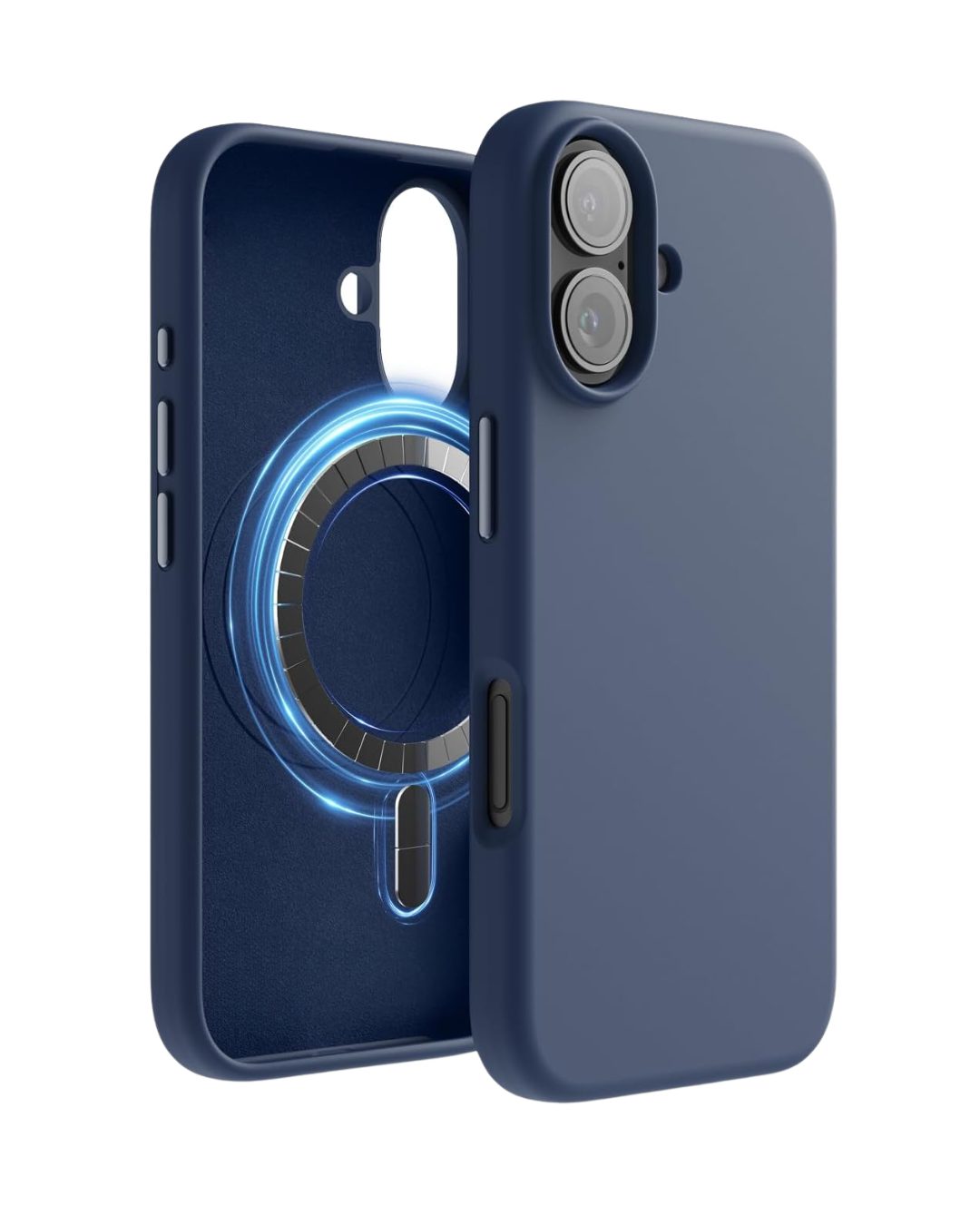 MagSafe Blue Bumper Transparent Case for iPhone 16 Pro