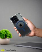 MagSafe Blue Bumper Transparent Case for iPhone 16 Pro (5)