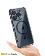 MagSafe Blue Bumper Transparent Case for iPhone 16 pro max (2)