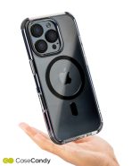 MagSafe Gray Bumper Transparent Case for iPhone 16 Pro (2)