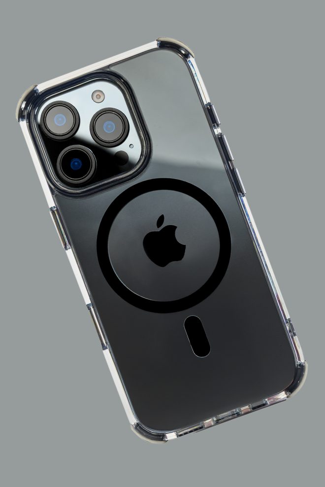 MagSafe Gray Bumper Transparent Case for iPhone 16 pro max (2)