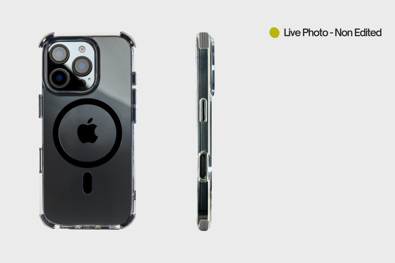 MagSafe Gray Bumper Transparent Case for iPhone 16 pro max (2)