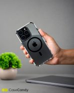 MagSafe Gray Bumper Transparent Case for iPhone 16 pro max (5)