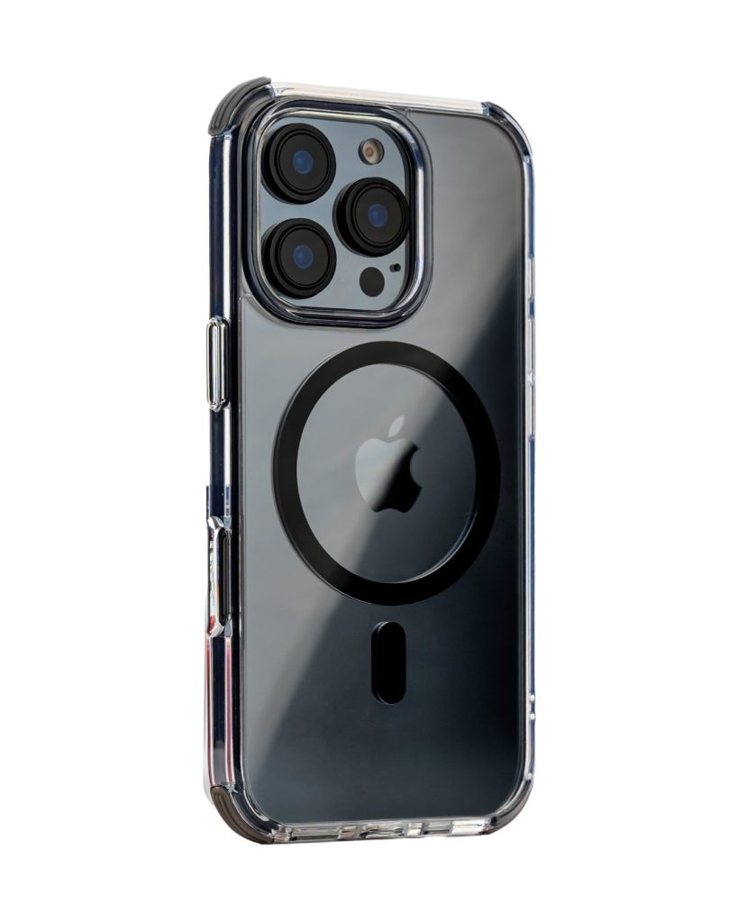 MagSafe Gray Bumper Transparent Case for iPhone 16 pro max