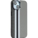 Magsafe Carbon Fiber Case for iPhone 15 Race Track – Gray