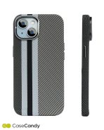Magsafe Carbon Fiber Case for iPhone 15 plus Race Track – Gray (3)