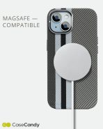 Magsafe Carbon Fiber Case for iPhone 15 plus Race Track – Gray (8)