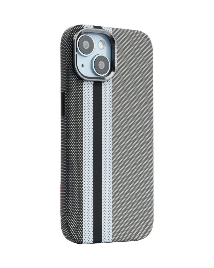 Magsafe Carbon Fiber Case for iPhone 15 plus Race Track – Gray