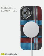 Magsafe Carbon Fiber Case for iphone 16 Race Track BlueRed (8)