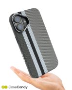 Magsafe Carbon Fiber Case for iphone 16 Race Track – Gray (2)