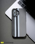 Magsafe Carbon Fiber Case for iphone 16 Race Track – Gray (6)