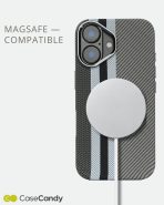 Magsafe Carbon Fiber Case for iphone 16 Race Track – Gray (8)