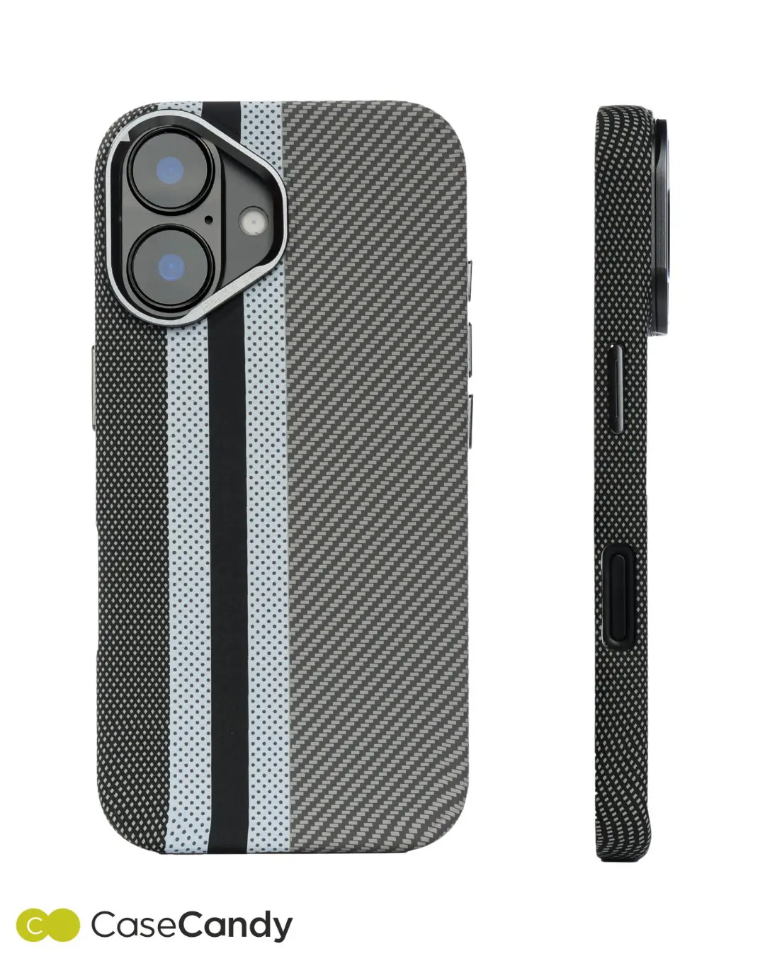 Magsafe Carbon Fiber Case for iPhone 16 Plus Race Track Gray
