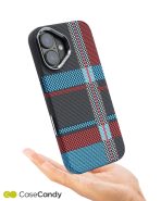 Magsafe Carbon Fiber Case for iphone 16 plus Race Track BlueRed (2)