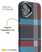 Magsafe Carbon Fiber Case for iphone 16 plus Race Track BlueRed (4)