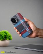 Magsafe Carbon Fiber Case for iphone 16 plus Race Track BlueRed (5)