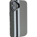Magsafe Carbon Fiber Case for iphone 16 plus Race Track – Gray
