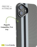 Magsafe Carbon Fiber Case for iphone 16 plus Race Track – Gray (4)
