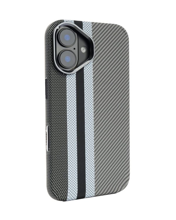Magsafe Carbon Fiber Case for iphone 16 plus Race Track – Gray