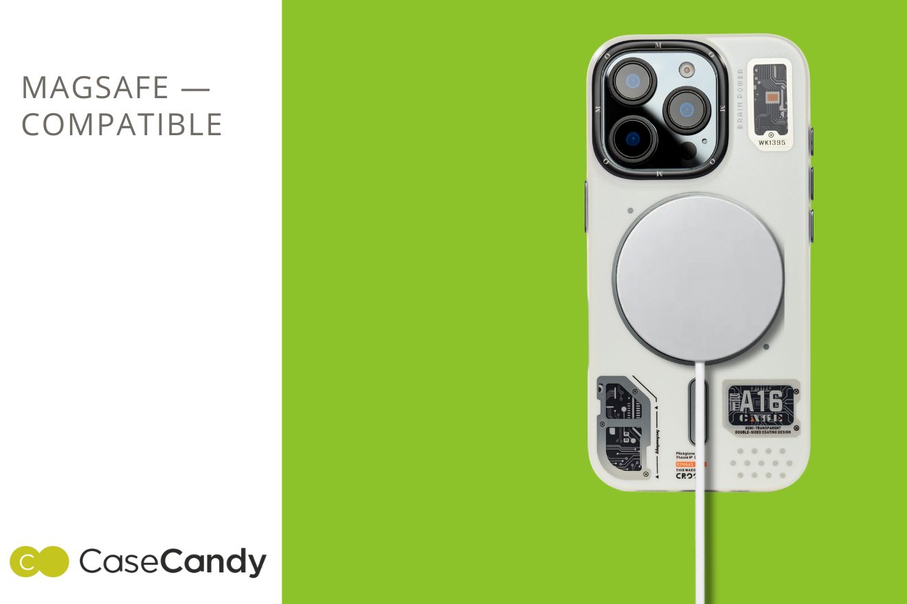 Magsafe Electro Technology Series Case Compatible for iPhone 16 Pro – White
