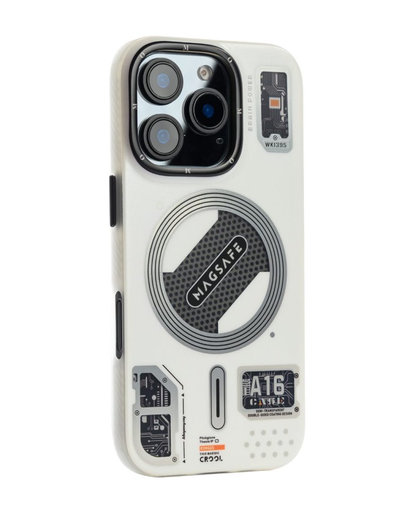 Magsafe Electro Technology Series Case Compatible for iPhone 16 pro max – White