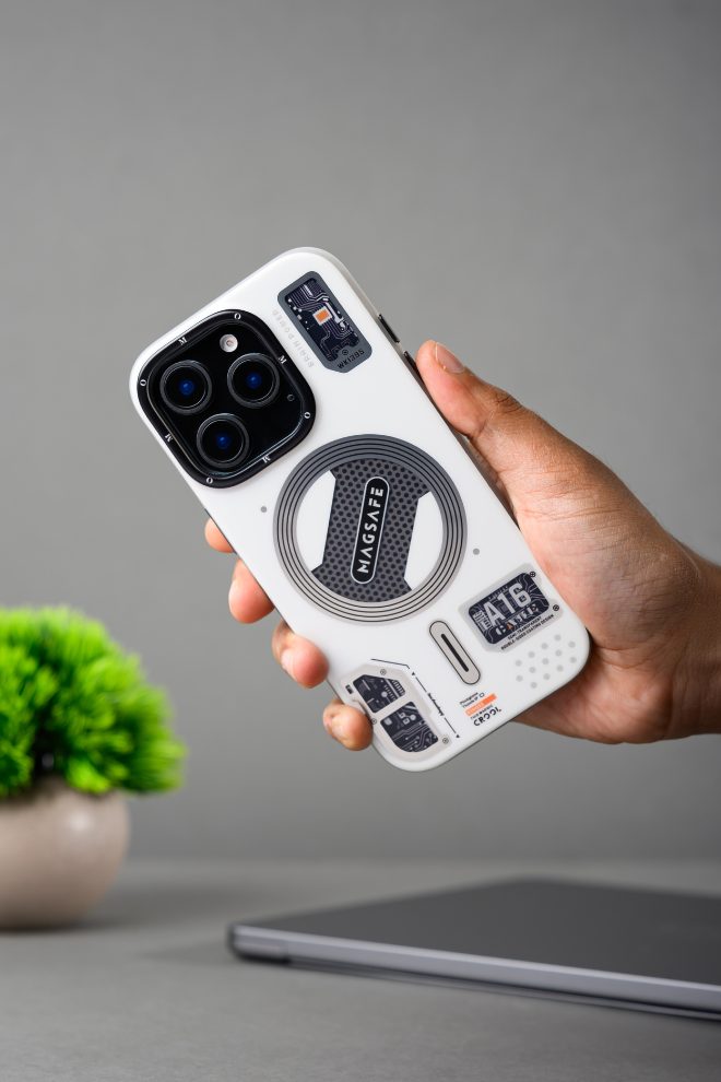 Magsafe Electro Technology Series Case Compatible for iPhone 16 pro max – White (2)