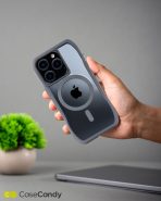 Magsafe Perfect Grip Hold Black Transparent Case for iPhone 16 Pro Gray (5)