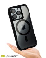 Magsafe Perfect Grip Hold Black Transparent Case for iPhone 16 pro max (2)