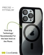 Magsafe Perfect Grip Hold Black Transparent Case for iPhone 16 pro max (4)