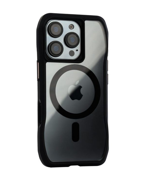 Magsafe Perfect Grip Hold Black Transparent Case for iPhone 16 pro max