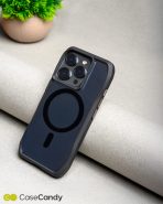 Magsafe Perfect Grip Hold Black Transparent Case for iPhone 16 pro max (7)