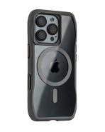 Magsafe Perfect Grip Hold Black Transparent Case for iPhone 16 pro max Gray