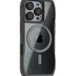 Magsafe Perfect Grip Hold Black Transparent Case for iPhone 16 pro max Gray